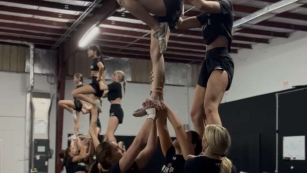 Creekside High School Cheerleading training at Hybrid Cheer for UCA Nationals