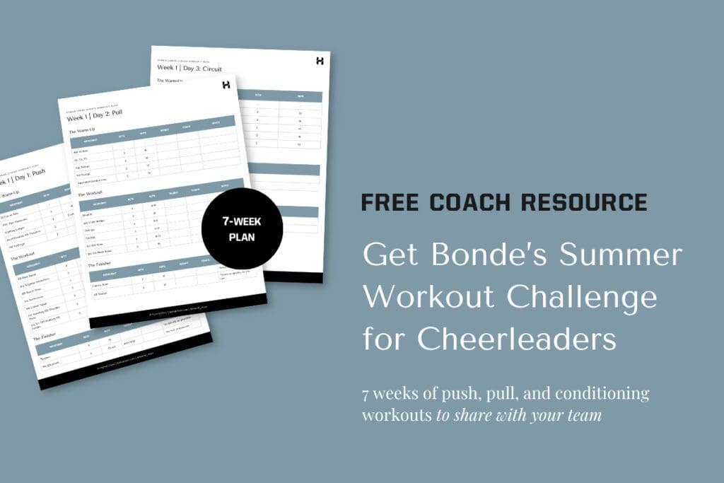 Summer workout Plan for Cheerleaders by Bonde Johnson for Hybrid Cheer